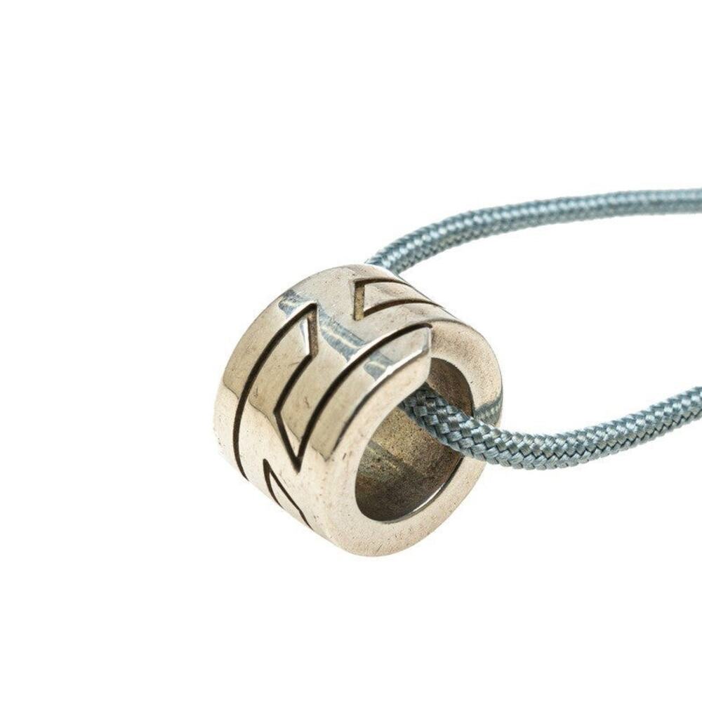 Hermes Italique Sterling Silver 925 Necklace Blue